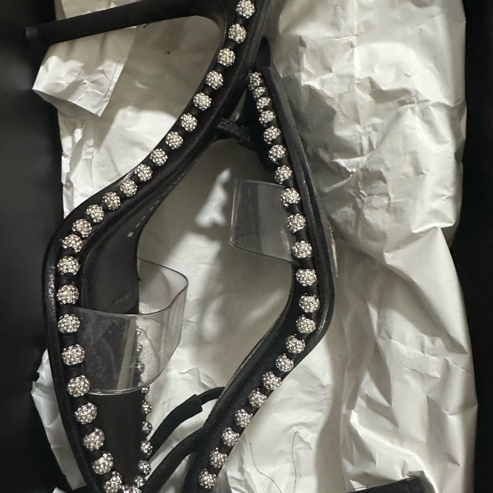 Black Heels with Rhinestone Detailing
